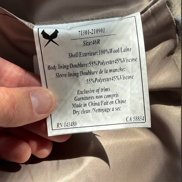 Cardinal of Canada Mens Blazer Blue / Grey Plaid - Picture 6 of 8